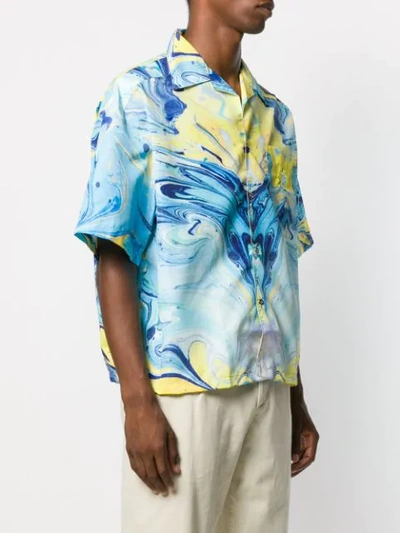Shop Domenico Formichetti Rorshach Marbled Paint Shirt In Blue