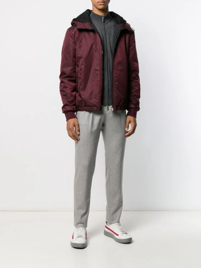 Shop Dondup Zipped Hooded Jacket In Red