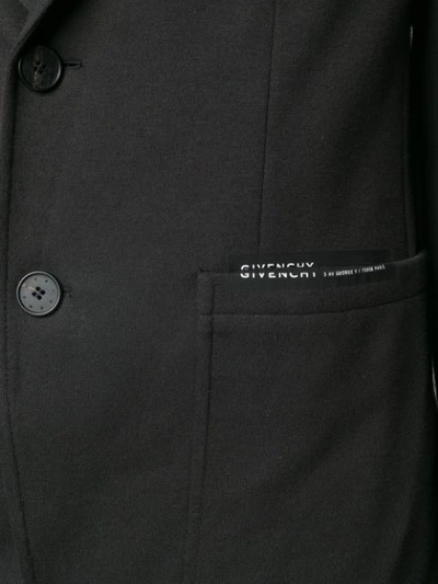 Shop Givenchy Ribbon Trimmed Logo Blazer In Black
