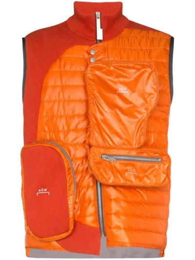 Shop A-cold-wall* Panelled Multi-pocket Gilet In Orange