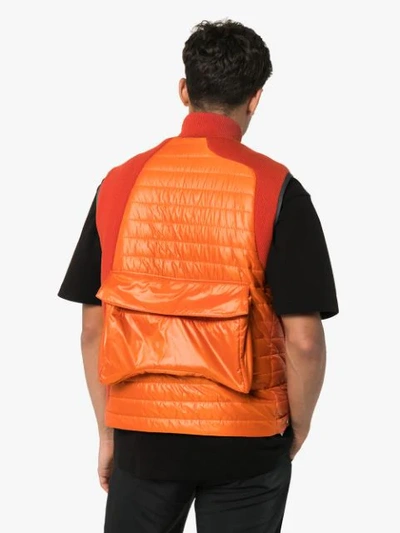Shop A-cold-wall* Panelled Multi-pocket Gilet In Orange