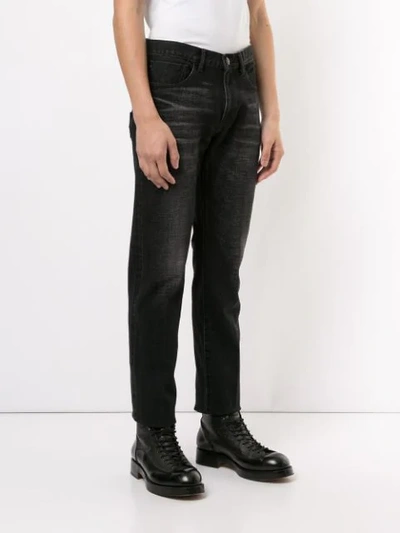 Shop Giorgio Armani Mid Rise Slim Fit Jeans In Grey