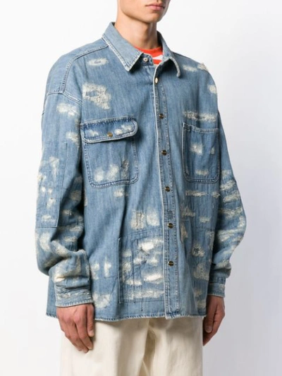 Shop Buscemi Oversized Denim Shirt In Blue