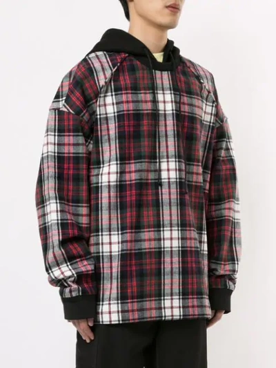 Shop Juun.j Synthesize Check Block Hoodie In Multicolour