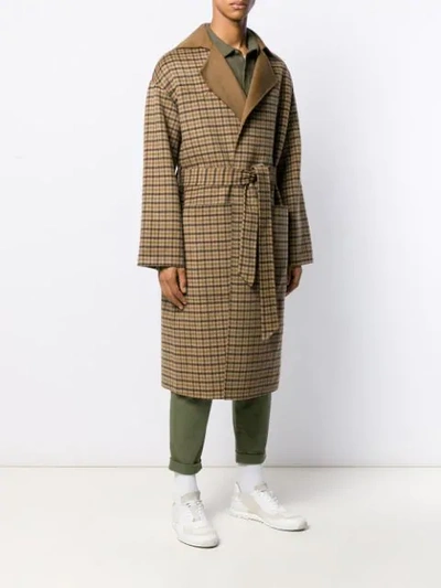 Shop Nanushka Houndstooth Check Coat In Neutrals