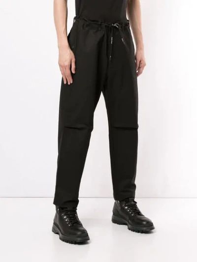 Shop Emporio Armani Cargo Drawstring Trousers In Black