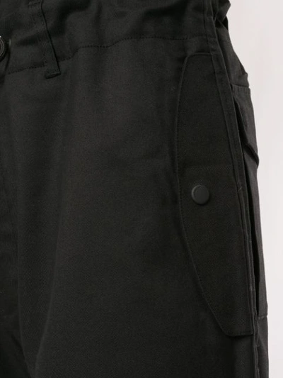 Shop Emporio Armani Cargo Drawstring Trousers In Black