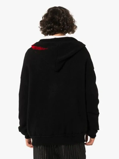 Shop Ann Demeulemeester Knitted Hoodie In Black