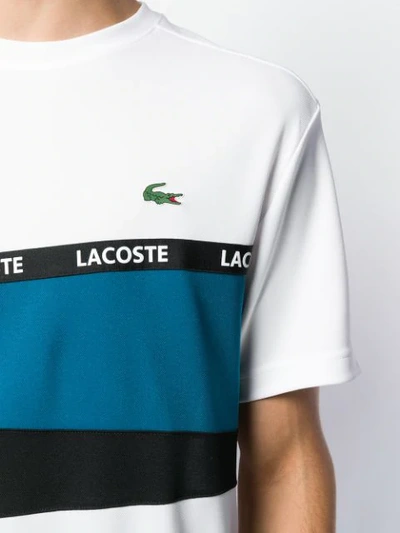 Shop Lacoste Colour Block Logo T-shirt In White