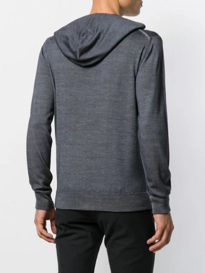 Shop Altea Fine Knit Hoodie In Grey