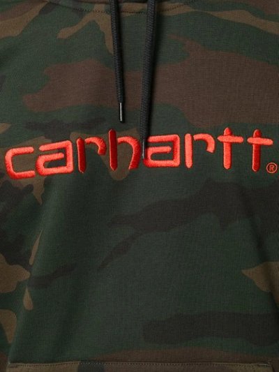 Shop Carhartt Camouflage Print Hoodie In Green