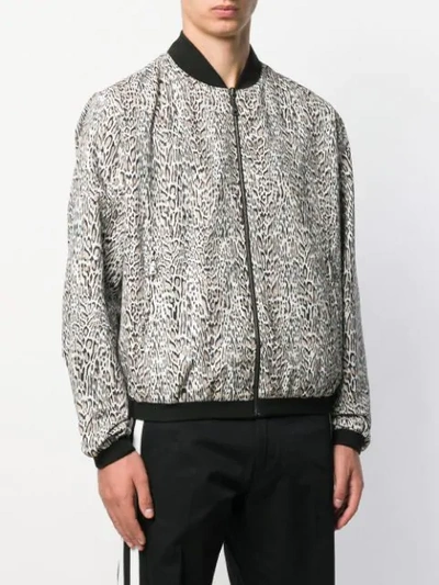 Shop Roberto Cavalli Leopard Print Bomber Jacket In Neutrals