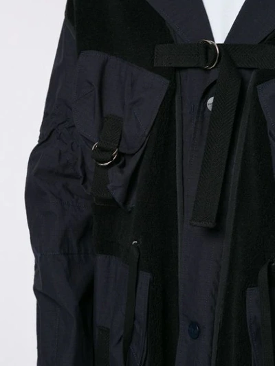 Shop Yoshiokubo Military Style Blazer Jacket In Blue