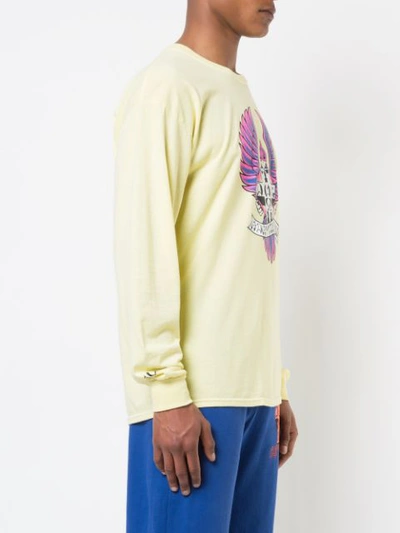 Shop Adaptation The Birds Long Sleeve Vintage T In Yellow & Orange