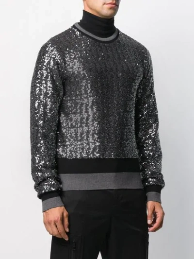 Shop Dolce & Gabbana Sequined Sweatshirt In Grey