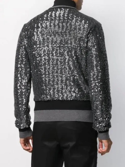 Shop Dolce & Gabbana Sequined Sweatshirt In Grey