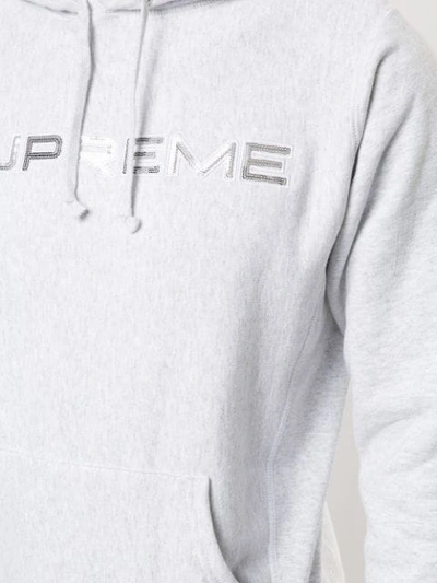 Shop Supreme Embroidered Logo Hoodie In Grey
