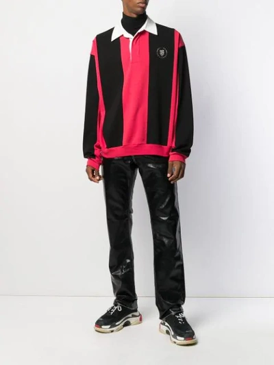 Shop Alexander Wang Studded Logo Polo Shirt In Red