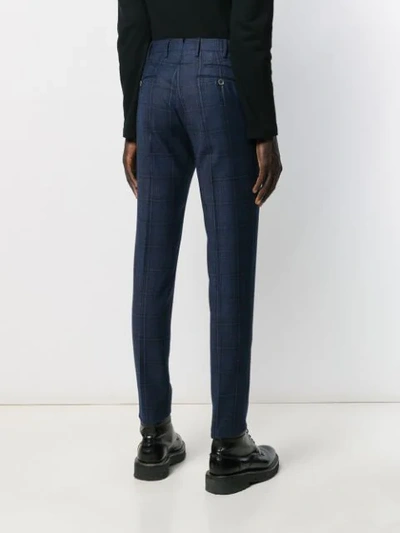 Shop Pt01 Tartan Slim-fit Trousers In 0350 Blue