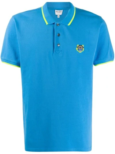 Shop Kenzo Mini Tiger Polo Shirt In Blue