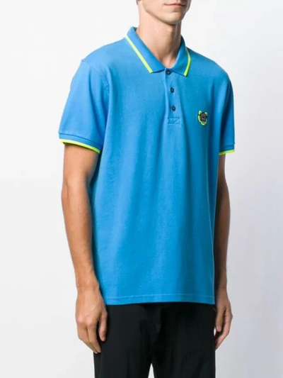 Shop Kenzo Mini Tiger Polo Shirt In Blue