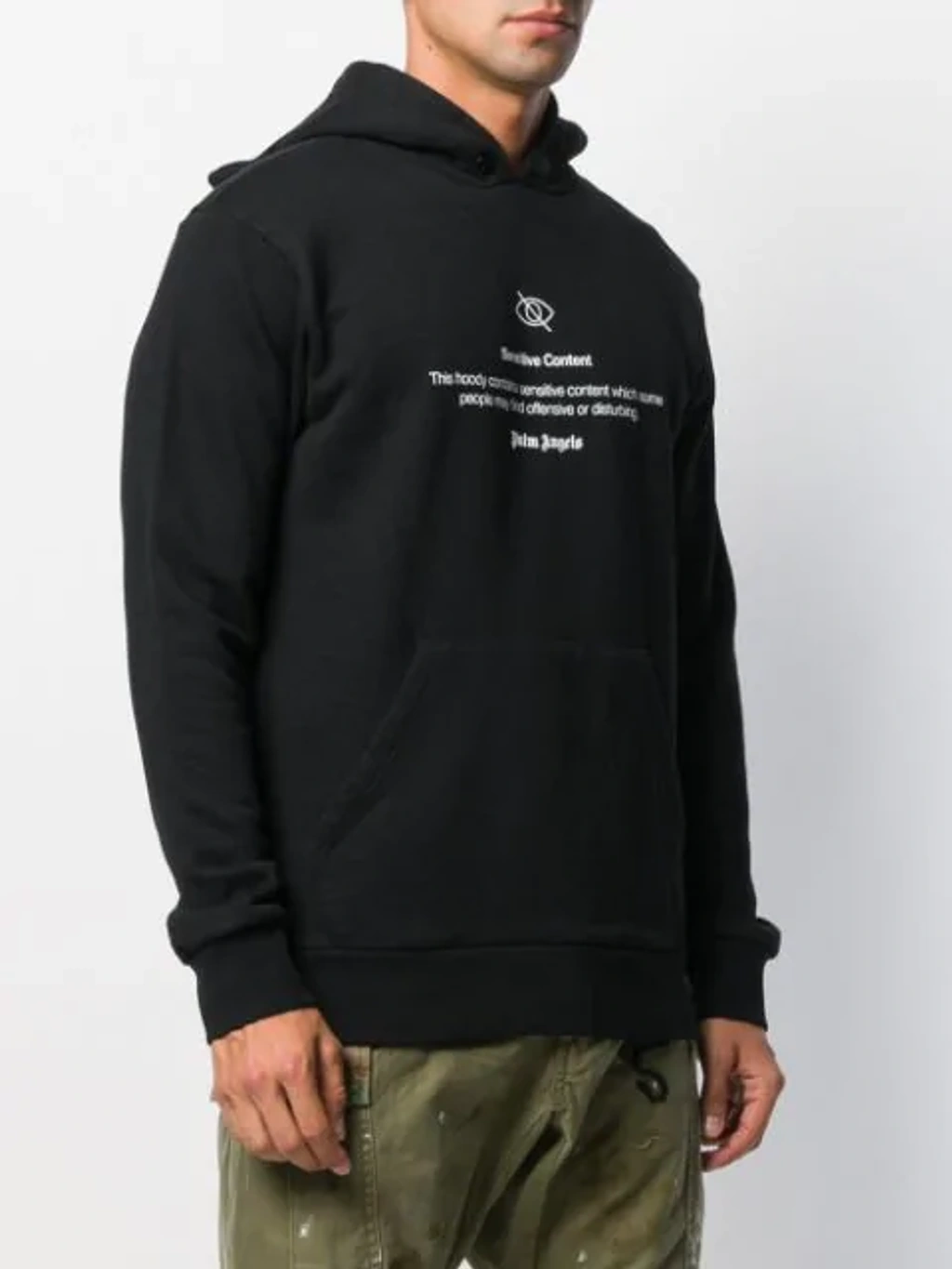 Palm Angels Sensitive Content Print Hoodie In Black ModeSens