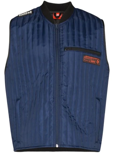 Shop Willy Chavarria Thermo Quilted Vest In Blue