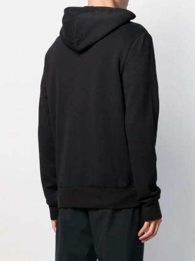 Shop Michael Kors Logo Embroidered Zipped Hoodie In Black