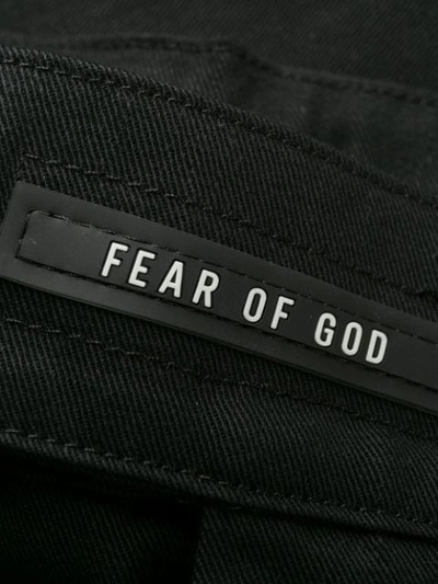Shop Fear Of God Tie Waist Trousers In Black