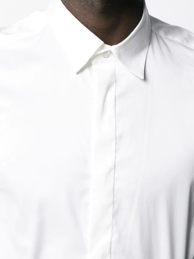 Shop Low Brand Long Sleeved Cotton Shirt In White