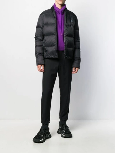 Shop Fendi Short Padded Jacket In Black