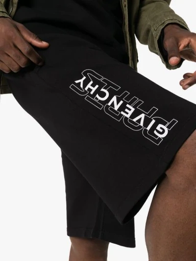 Shop Givenchy Digital Logo Track Shorts - Black