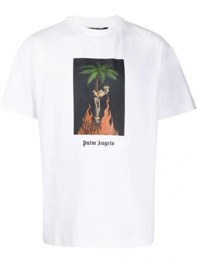 Shop Palm Angels Graphic Print T-shirt In White