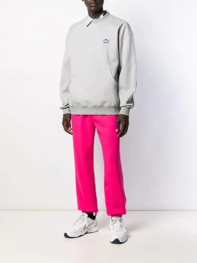 Shop Ader Error Embroidered Logo Patch Track Pants In Pink