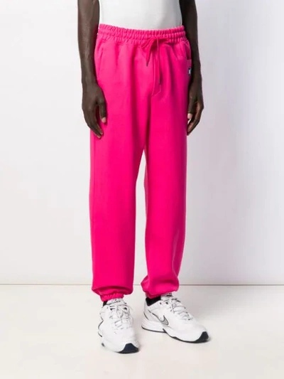 Shop Ader Error Embroidered Logo Patch Track Pants In Pink