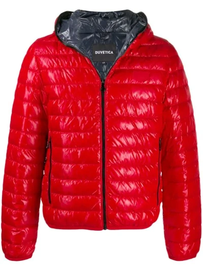 Shop Duvetica Hooded Padded Jacket In 402 Scarlatto