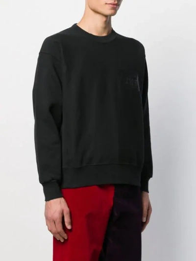 Shop Aries Fading Logo Sweatshirt In Black