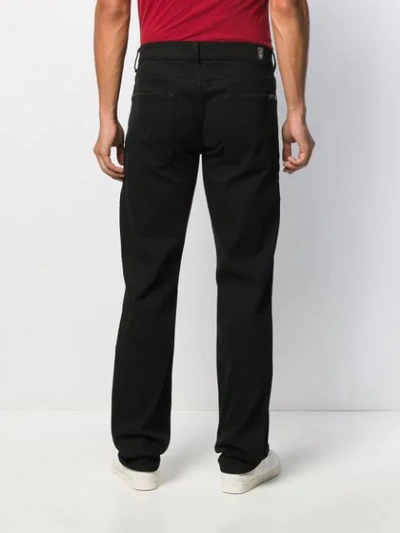 Shop 7 For All Mankind Colour Block Regular Jeans In Black