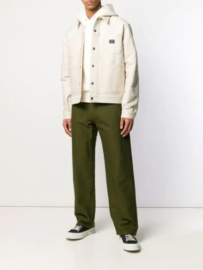 Shop Ami Alexandre Mattiussi Utility Shirt Jacket In 150 Off-white