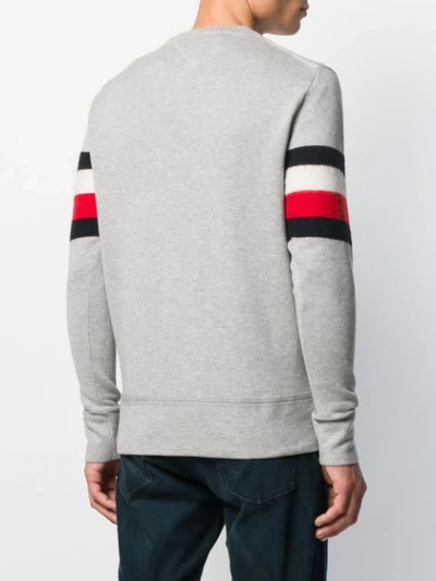 Shop Tommy Hilfiger Striped Sweater In Grey