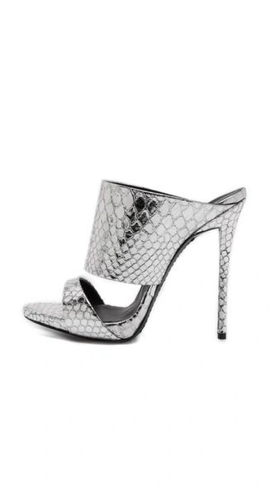Shop Giuseppe Zanotti Silver Snake Sandals