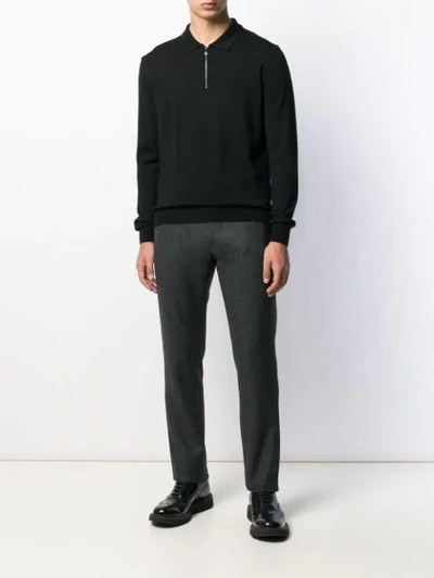 Shop Corneliani Half-zip Wool Jumper In Black