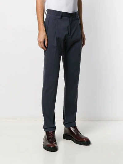 Shop Etro Long Tailored Trousers In Blue