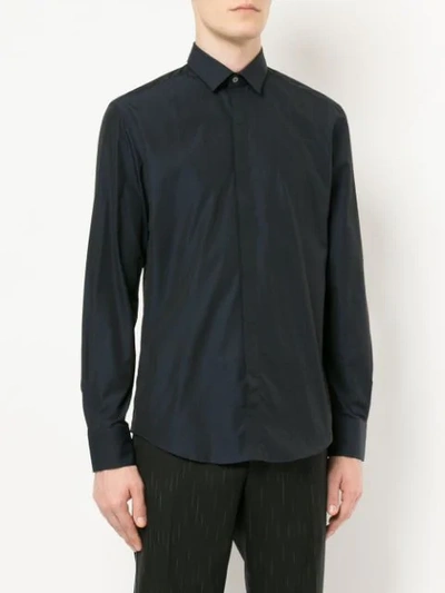 Shop Lanvin Shimmer Smart Shirt In Blue