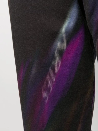 Shop Aries Long Logo Print Track Pants In Black