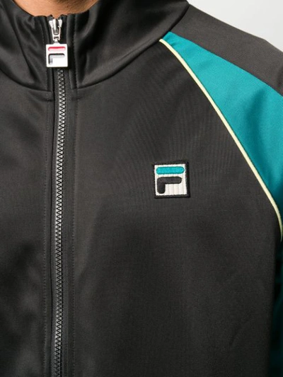 Shop Fila Logo Track Jacket In Black