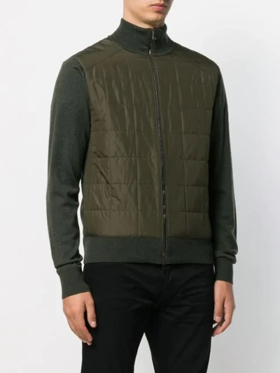 Shop Belstaff Kerby Padded Front Cardigan In Green