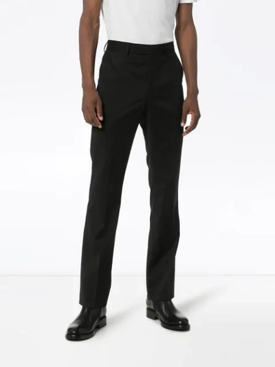 Shop Sunflower Tailored Straight-leg Trousers In Black