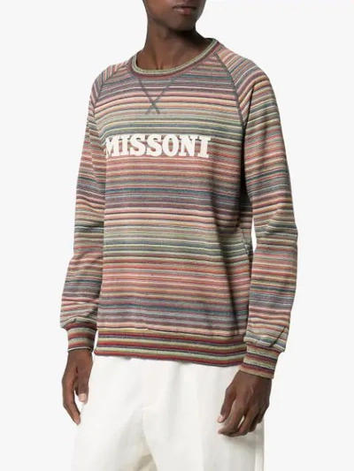 Shop Missoni Gestreifter Pullover In Red