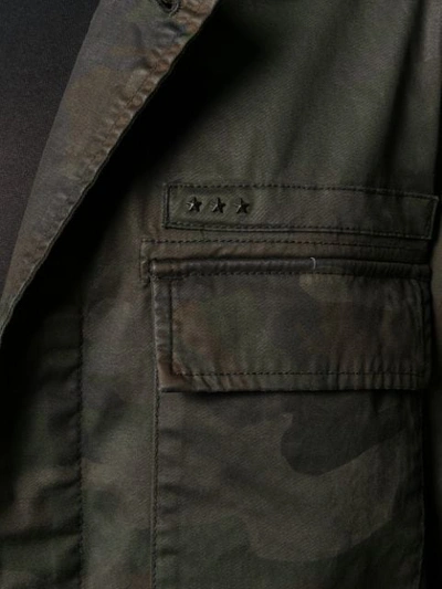 Shop John Varvatos Embroidered Snake Military Jacket In Green